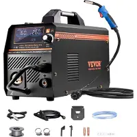 Vevor MIG-svets, 160A synergisk MIG-svetsmaskin, 4-i-1 gas-MIG/flusskärna MIG/pinne/lyft-TIG multiprocesssvetsmaskin med IGBT-inverterteknik och LCD-skärm