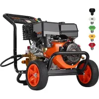 Vevor Gasdriven högtryckstvätt, 4400 PSI 15L/min, 4 GPM bensindriven högtryckstvätt med kopparpump, sprutpistol och förlängningsstav, 5-munstyckssats, för bilar, staket, hem, uppfarter, uteplatser, mö