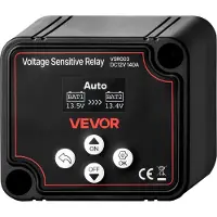 Vevor Dubbel batteriisolator, 12V 140 Amp, Manuellt och automatiskt VSR spänningskänsligt relä med LCD-skärm, Smart batteriisolator för litium- och blybatterier, för bil, lastbil, husbil, UTV, ATV, bå