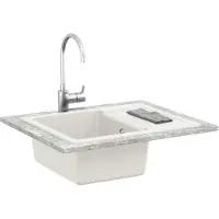 vidaXL Diskho Vit 620 x 500 mm 80% Kvarts och 20% Resin