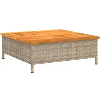 vidaXL Skydd för parasollfot beige 70x70x25cm konstrottning och akacia