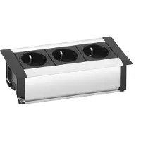 Evoline 159610000900 Grenuttag 3x Aluminium, Svart Skyddskontakt 1 st
