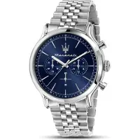 Maserati Epoca 42 Mm Chr Blue Dial Br Ss Klocka