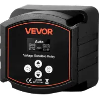 Vevor Dubbel batteriisolator, 12V 300 Amp, Manuellt och automatiskt VSR spänningskänsligt relä med LCD-skärm, Smart batteriisolator för litium- och blybatterier, för bil, lastbil, husbil, UTV, ATV, bå