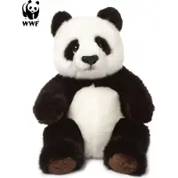 WWF Gosedjur - 22 cm - WWF - Sittande Panda - Svart/Vit - - One Size - Gosedjur