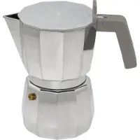 Alessi Moka, Mokabryggare, 0,3 l, Grå, Gjuten aluminium, 6 koppar, 105 mm