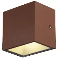 SLV LED utomhus vägglampa Sitra Single, Brun / rost, Aluminium / grå / zink, Modern, LED-vägglampa utomhus