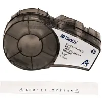 Brady M21-250-595-WT vinyltejp | svart text - vit tejp | 6,35mm x 6,4m (original)