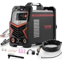 Vevor TIG-svets, 205A 3-i-1-svetsmaskin (stor LED-display) - DC TIG/DC puls TIG/MMA (elektrod), elektrisk svets med IGBT-inverterare med högfrekvensstart
