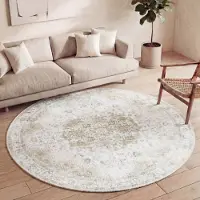 FRAAI Rund vintage matta | Lago grön hos Volero | Ø 140 cm | Bomull | | Rund | Plattvävd
