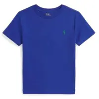 Ralph Lauren för pojkar. 322832904502 Stickad T-shirt i blå bomullsjersey (2años= 94/100cm), Casual, Kort ärm, barnmode
