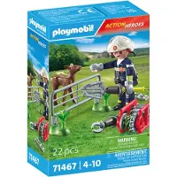 Playmobil Action Hjältar - Brandmännens djur... - 71467 - 22 Del - - One Size - Klossar