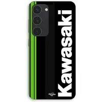 MANIACASE Fodral För Samsung Galaxy S23 Plus Kawasaki Florida Motorcykel Marseille logotyp svart