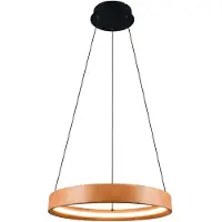TRIO Lighting Pendellampa Lynwood, dimbar, Ljust trä, Vardagsrum / matsal, Trä