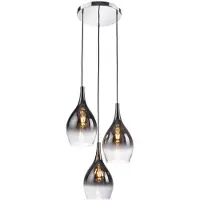 Paul Neuhaus Hänglampa Pilua, dimbar, Aluminium / grå / zink, Vardagsrum / matsal, Glas, Modern, Pendellampa