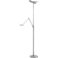 Highlight LED uplight golvlampa Sapporo, dimbar, Aluminium / grå / zink, Vardagsrum / matsal, Metall, Modern, LED-golvlampa