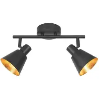 Steinhauer Takspotlight Oeroe, 2 lampor, svart, metall, E14 dimbar, Svart, Vardagsrum / matsal, Metall, Spotlight