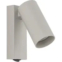 Lyora Spotlight till vägg FOURTY, ljusgrå, höjd 17 cm, metall, GU10 FOURTY Nowodvorski Lighting, Aluminium / grå / zink, Vardagsrum / matsal, Metall, Modern, Spotlight
