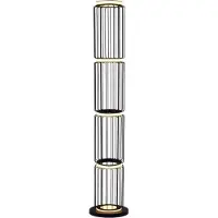 Searchlight LED golvlampa Cage, Svart, Vardagsrum / matsal, Metall, Modern, LED-golvlampa
