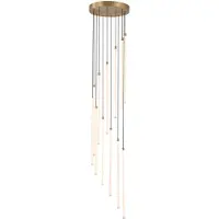 Searchlight Pendellampa Flare, dimbar, Mässing / guld, Vardagsrum / matsal, Metall