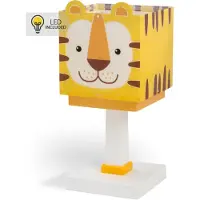 DALBER Bordslampa Little Tiger, Gul / orange, Barnrum, Syntetmaterial, Bordslampa