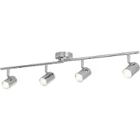 Searchlight LED-takspotlight Rollo, 4 lampor, krom Rollo, Förkromad / silver, Vardagsrum / matsal, Metall, Modern, LED-taklampa