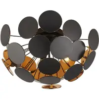 Searchlight Taklampa Discus, dimbar, Svart, Vardagsrum / matsal, Syntetmaterial, Modern, Taklampa