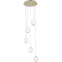 Searchlight Pendellampa Allure, dimbar, Mässing / guld, Vardagsrum / matsal, Metall
