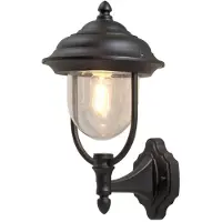 Konstsmide Vägglampa utomhus PARMA, Svart, Syntetmaterial, Lantlig / rustik, Utomhusvägglampa