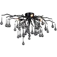 Paul Neuhaus Kristall taklampa Icicle, Svart, Vardagsrum / matsal, Aluminium / grå / zink, Taklampa