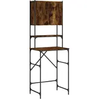 vidaXL Tvättmaskinsskåp rökfärgad ek 68x48,5x194 cm - Tvättmaskin & torktumlare