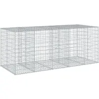 vidaXL Gabionkorg med skydd 250x100x100 cm galvaniserat järn