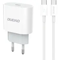 Dudao A14EUC PD 20W USB-C väggladdare med kabel - vit