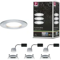 Paulmann Nova Badrumsbelysning downlight Set 3 st LED LED 18 W IP44 Aluminium (vriden)