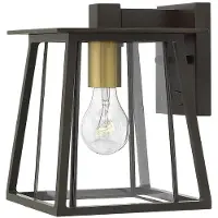 Franssen Vägglampa utomhus Walker, Brun / mässing, Glas, Antik, Utomhusvägglampa