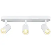SLV LED-takspotlight Noblo, 3 000 K, vit, längd 40 cm dimbar, Vitt / opal, Vardagsrum / matsal, Aluminium / grå / zink, Modern, LED-taklampa