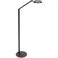 Steinhauer LED-golvlampa Ringlux, svart, metall, justerbar dimbar, Svart, Vardagsrum / matsal, Metall, Modern, LED-bordslampa