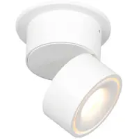 Steinhauer LED-takspotlight Fez, vit, 1 lampa, metall, svängbar dimbar, Vitt / opal, Vardagsrum / matsal, Metall, Modern, LED-taklampa