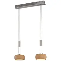 FISCHER&HONSEL GMBH Hänglampa Shine-Wood, dimbar, Ljust trä, Vardagsrum / matsal, Trä, Modern, Pendellampa