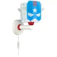 DALBER Blue Hero vägglampa med stickpropp, vit/blå, Blå, Barnrum, Syntetmaterial, Vägglampa, vägglampa inomhus