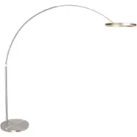 Steinhauer Båglampa Ringlux, dimbar, Aluminium / grå / zink, Vardagsrum / matsal, Metall, Modern, Golvlampa