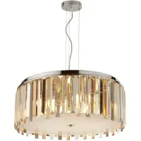 Searchlight Kristall pendellampa Clarissa, dimbar, Vardagsrum / matsal, Metall, Pendellampa