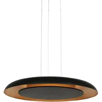 Steinhauer Pendellampa Golden Veil, dimbar, Svart, Vardagsrum / matsal, Metall, Modern