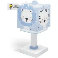DALBER Bordslampa Baby Jungle, Blå, Barnrum, Syntetmaterial, Bordslampa