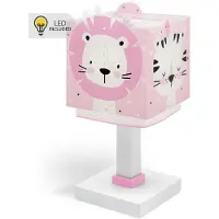 DALBER Bordslampa Baby Jungle, Violett / rosa / rosè, Barnrum, Syntetmaterial, Bordslampa