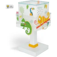 DALBER Bordslampa Happy Jungle, Vitt / opal, Barnrum, Syntetmaterial, Bordslampa