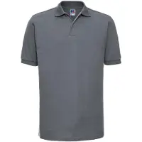Russell athletic Russell Kortärmad polotröja för män med räfflad krage och manschett (Convoy Grey)