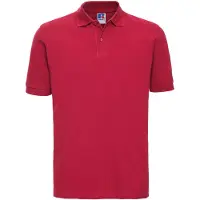 Russell athletic Russell Polo shirt med kort ärm i 100 % bomull för män (Klassiskt röd)