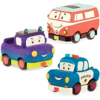 Babymask Bilar - 8 cm - Mini Wheeeee-ls! - Polis/Rågbröd/Pickup - - One Size - Bil