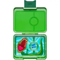 Yumbox Matlåda m. 3 fack - Bento Snack - 480 ml - Jurassic Green - - One Size - Matlåda